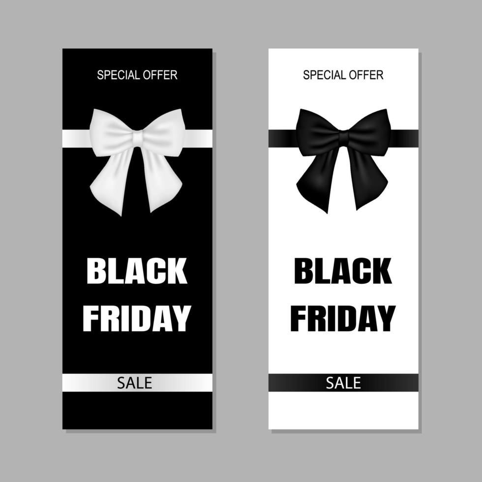 Black Friday vertical banners with bow vector