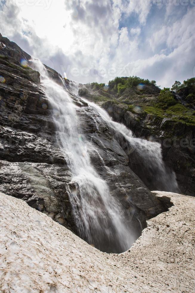 waterfalls in Caucasus Mountains photo