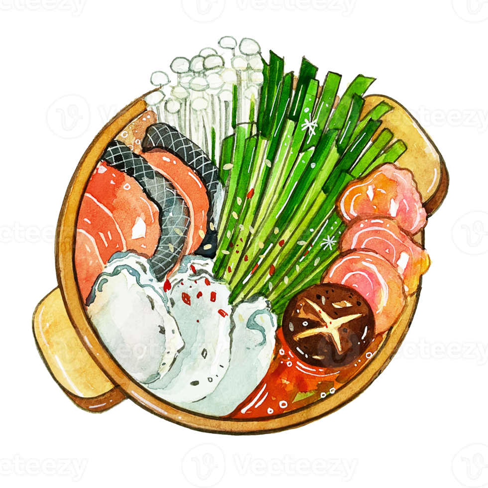 Motsunabe Japanese food watercolor png