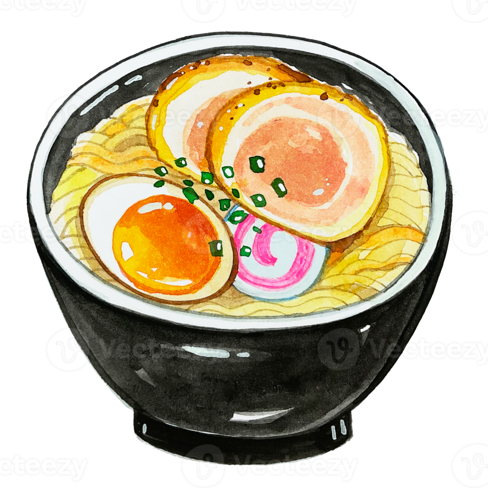 ramen de cuisine japonaise aquarelle png