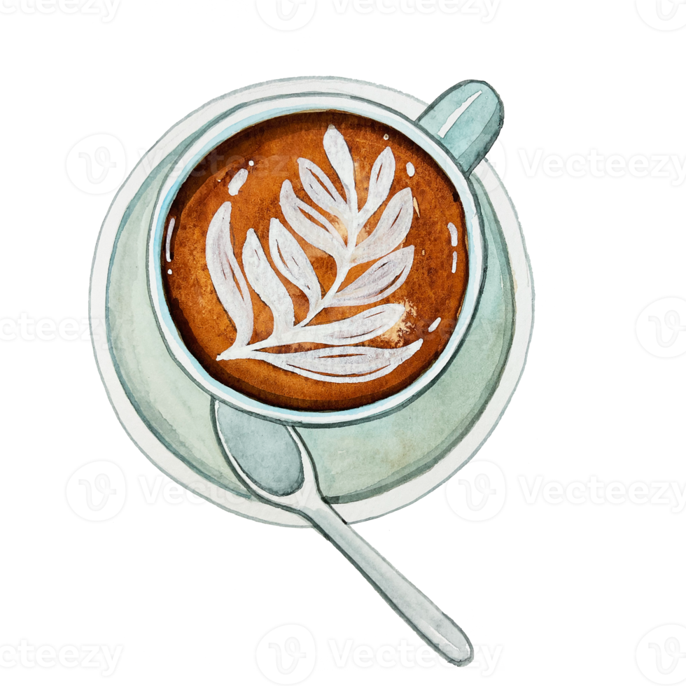 Watercolor coffee cappuccino png