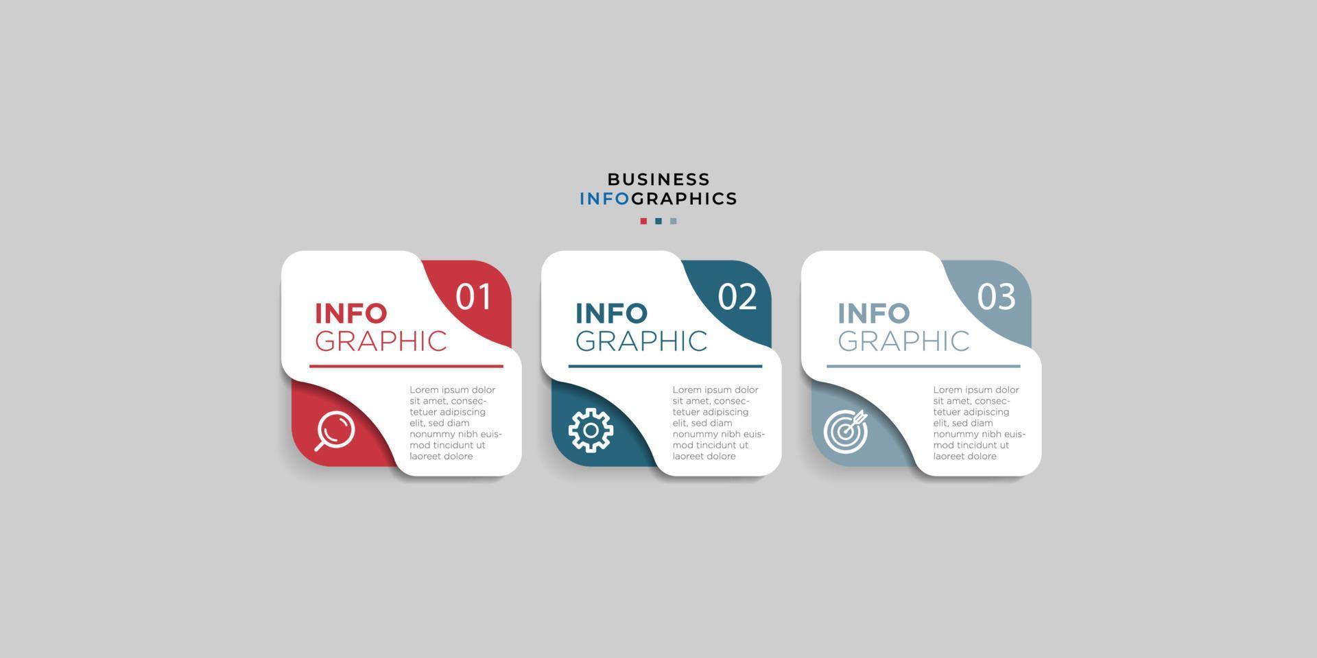 Modern business Infographic design template with icons and 3 options or steps. Cool design for process diagram, presentations, workflow layout, banner, flow chart, info graph.Eps10 vector