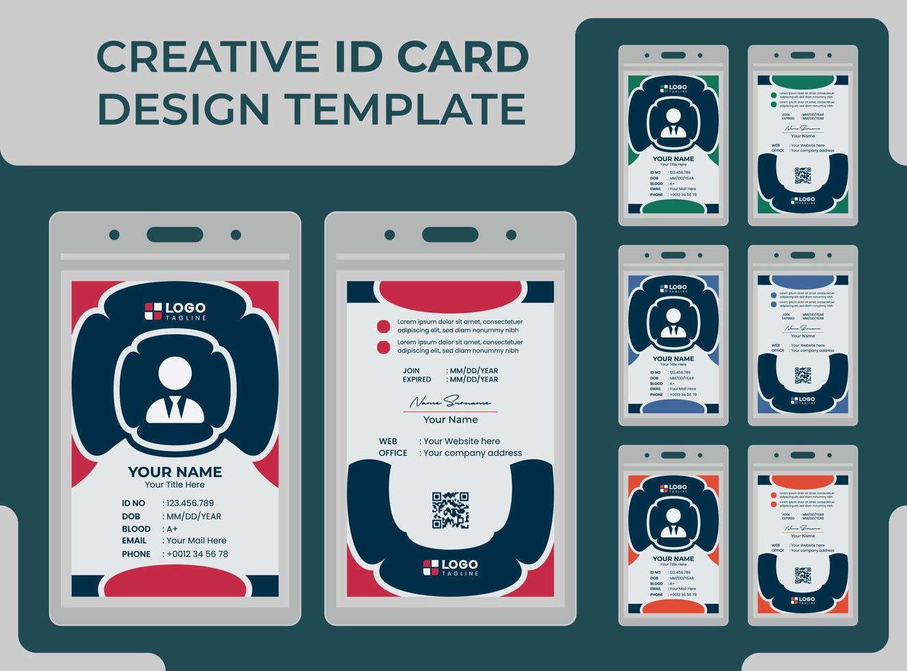 Creative Modern Unique Id Card Design Template vector