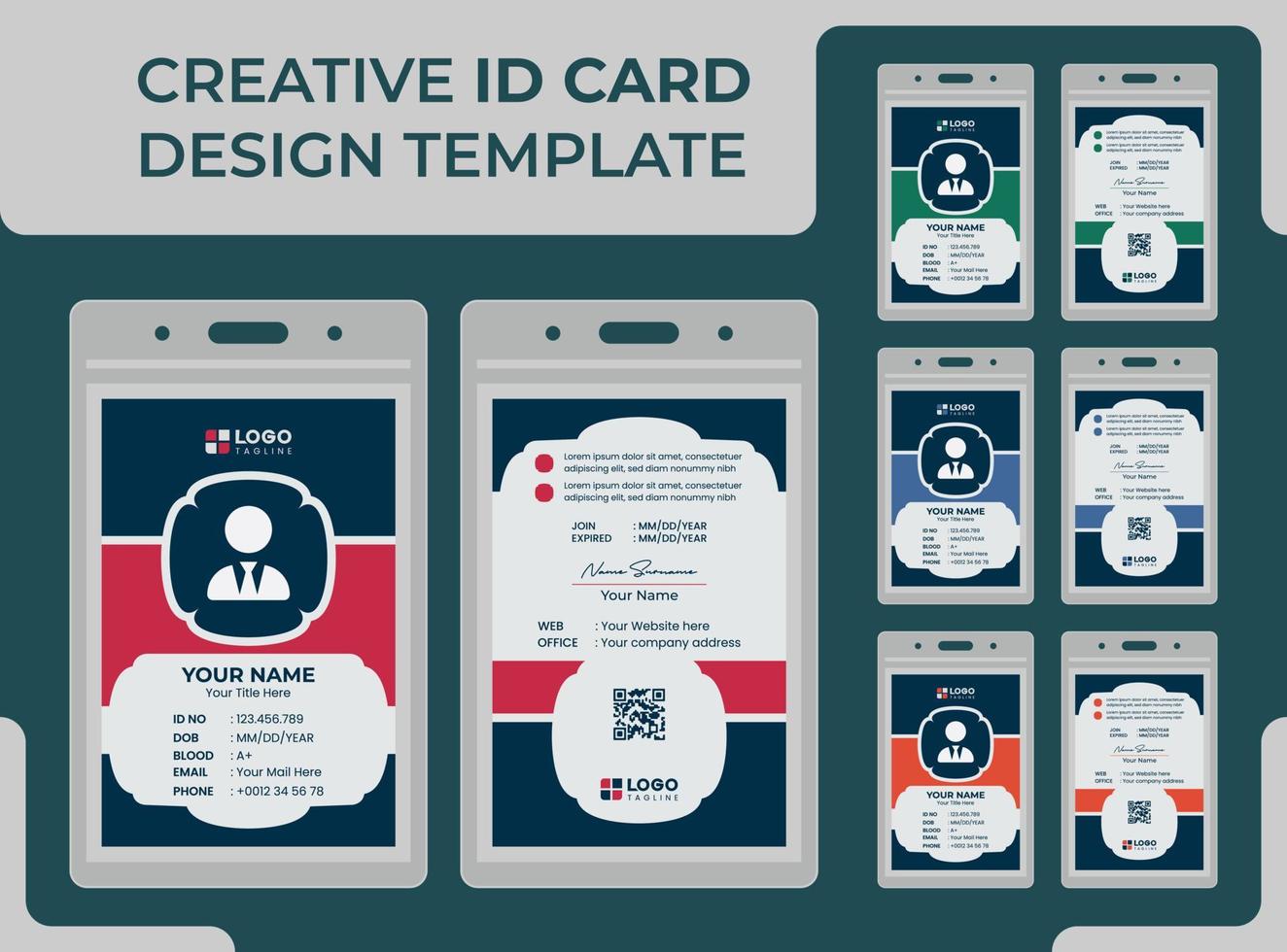 Creative Modern Unique Id Card Design Template vector