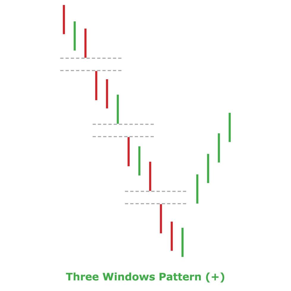 Three Windows Pattern - Green and Red - Square vector