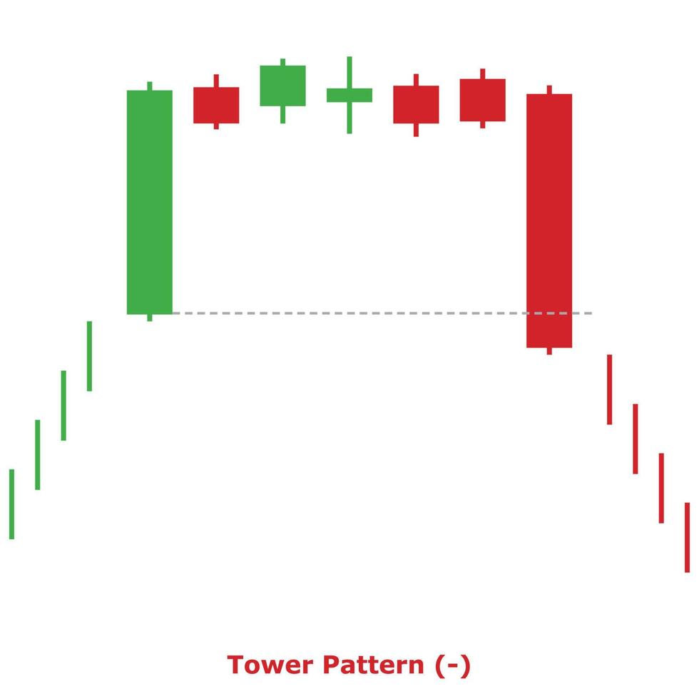 Tower Pattern - Green and Red - Square vector