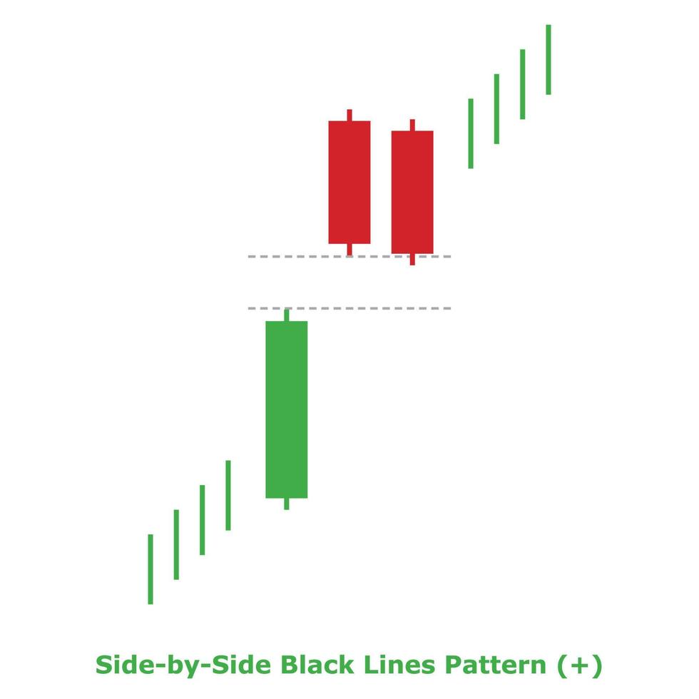 Side-by-Side Black Lines Pattern - Green and Red - Square vector