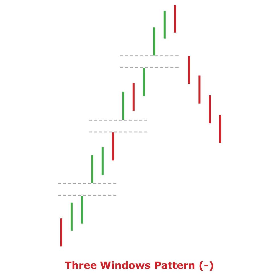 Three Windows Pattern - Green and Red - Square vector