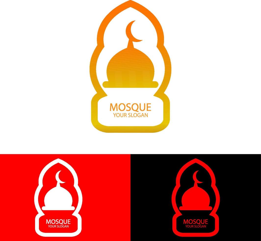 golden mosque with two color choice logo vector