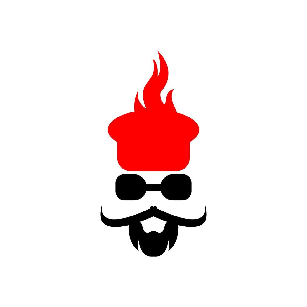 face of a man with a mustache icon logo vector