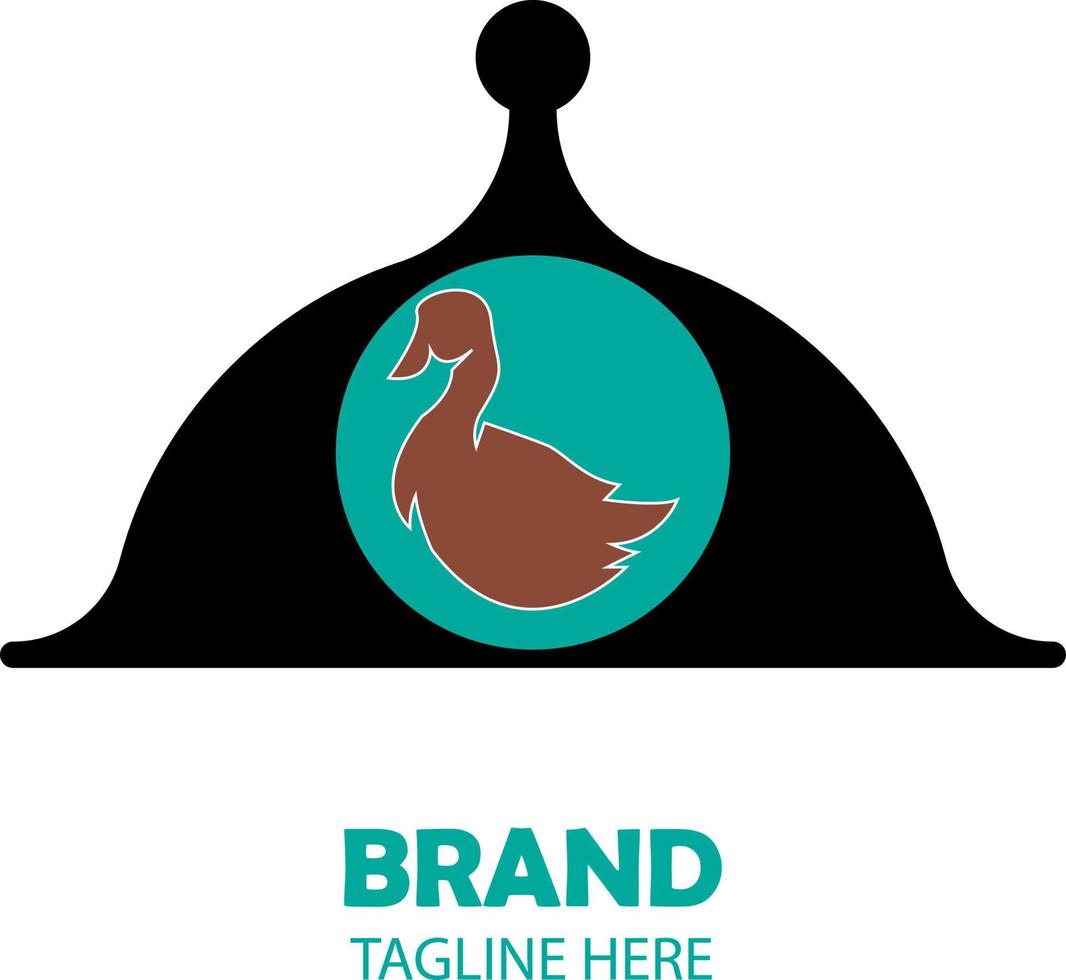 goose in a feeding lid vector