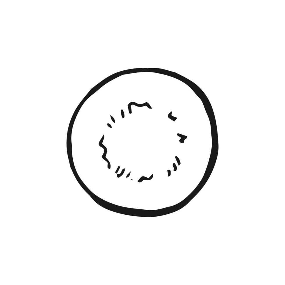 Radish outline. Hand drawn vector illustration. Farm market product, isolated vegetable.