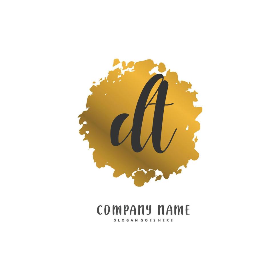 DT Initial handwriting and signature logo design with circle. Beautiful design handwritten logo for fashion, team, wedding, luxury logo. vector