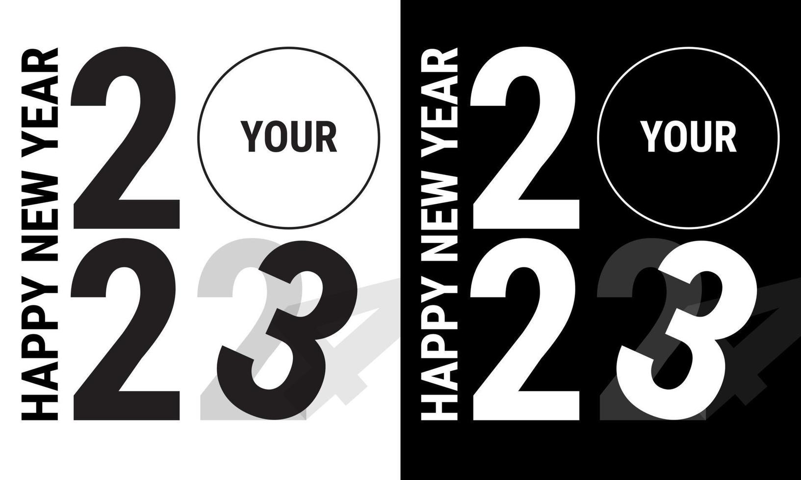 Vector illustration of 2023 calendar year. Black and white calendar design. Eps10 Vector