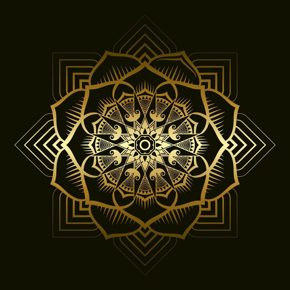 Mandala Pattern Applied Thai Art Style With Golden Gradient vector