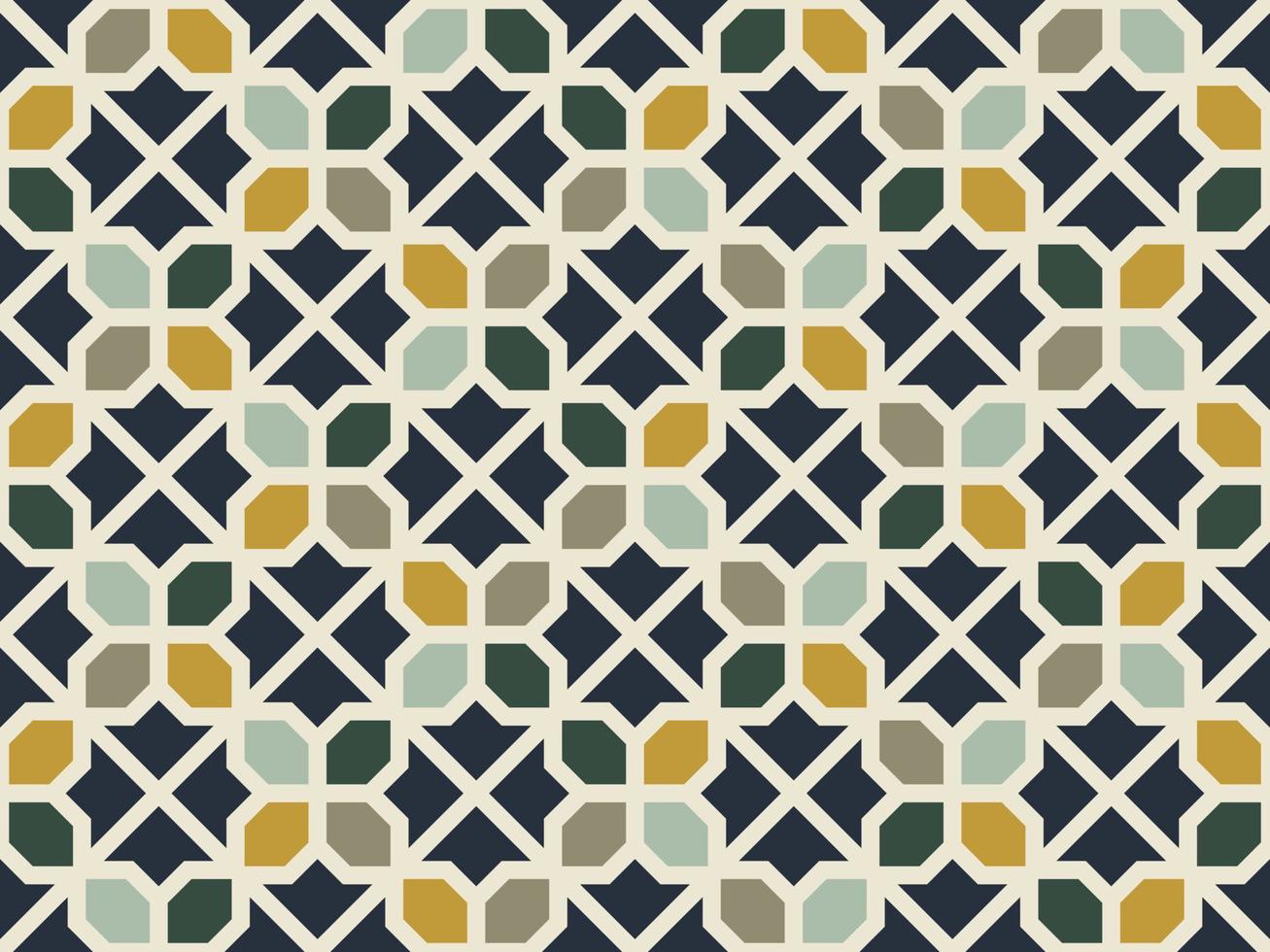 Square Octagon Pattern Retro Color Seamless Background vector
