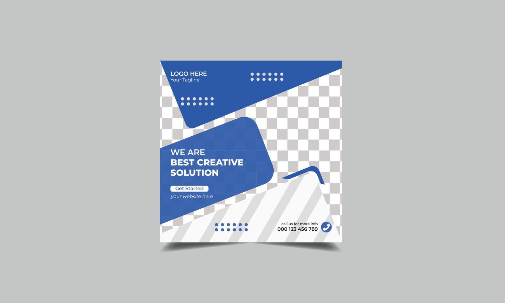 Digital marketing agency social media post. corporate flyer square instagram social media template vector