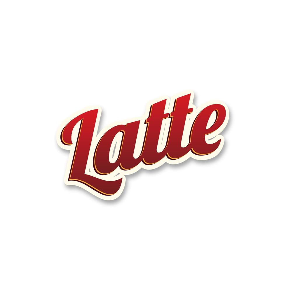 latte text with white background. vector