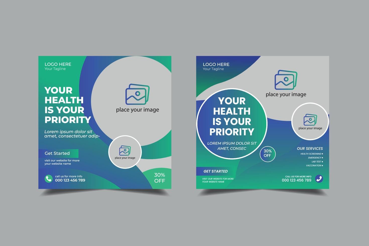 Medical Healthcare social media Template. web banner for Medical vector