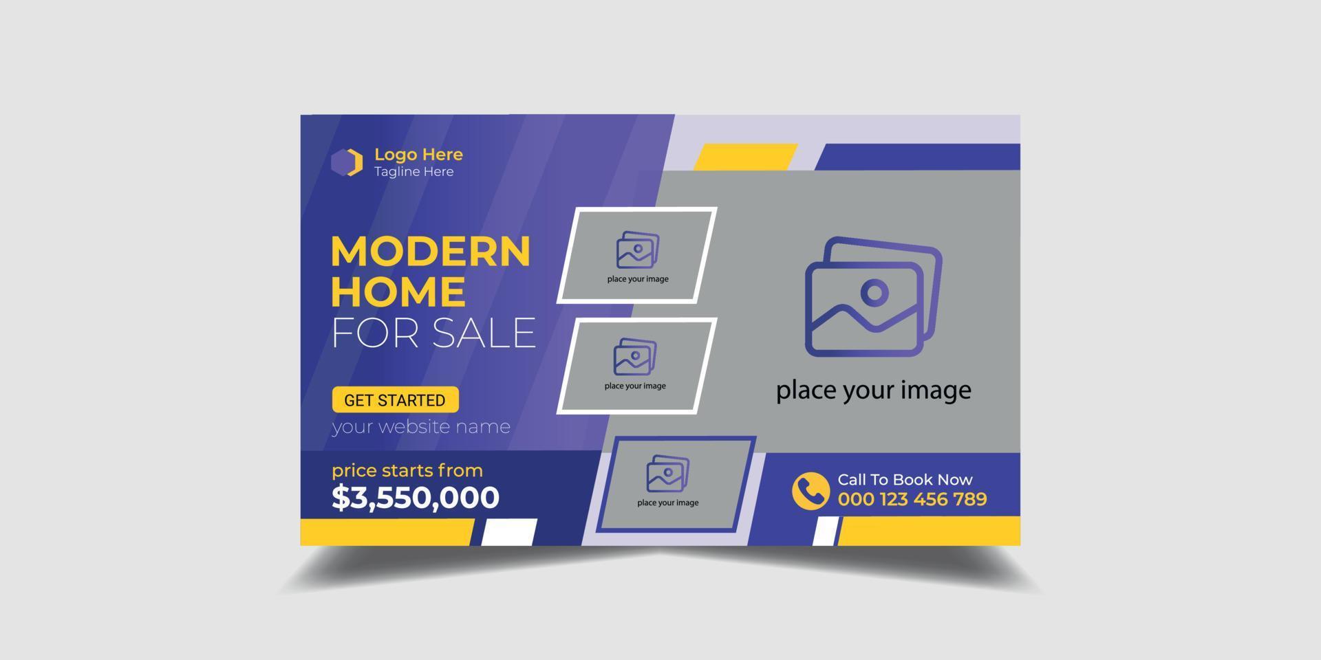 Real estate or house web banner and sale business promotion social media template vector