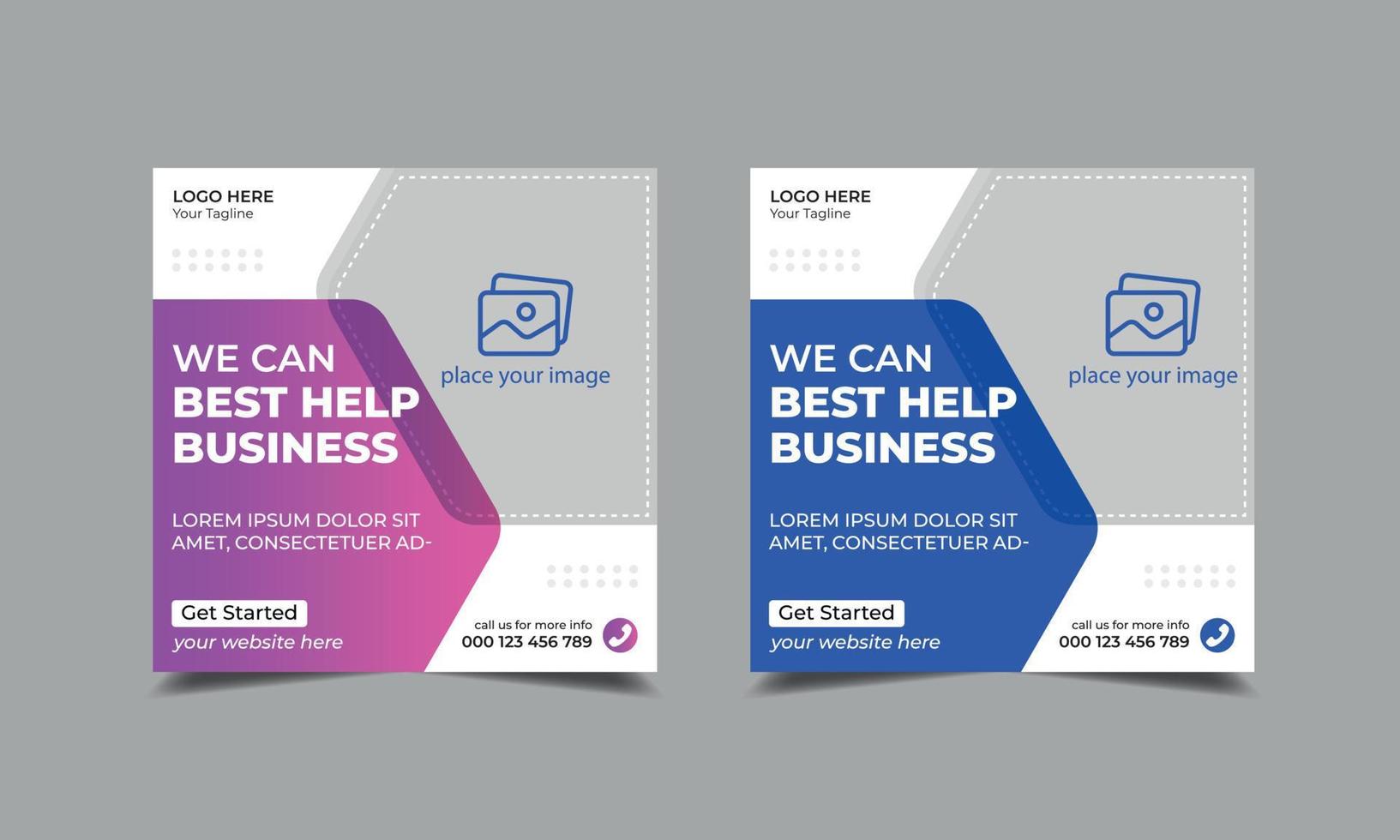 Digital marketing agency social media post. corporate flyer square instagram social media template vector