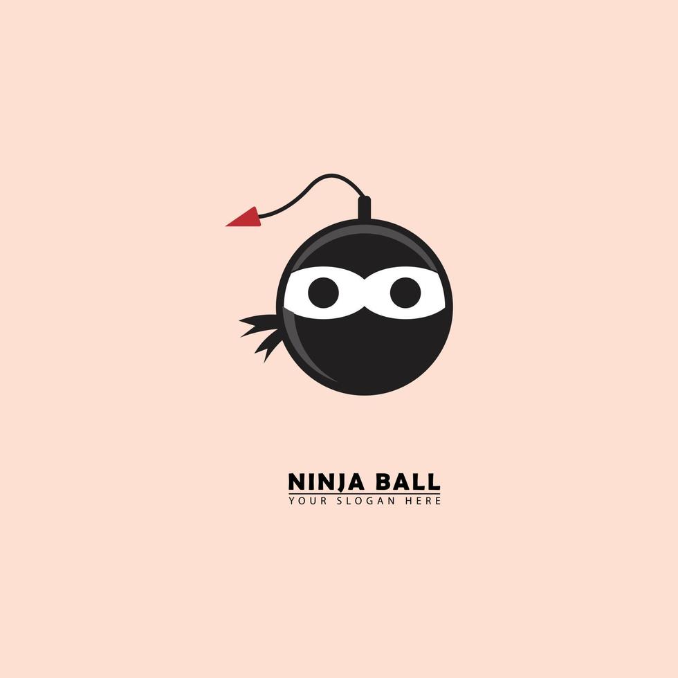 vector ninja ball logo icon