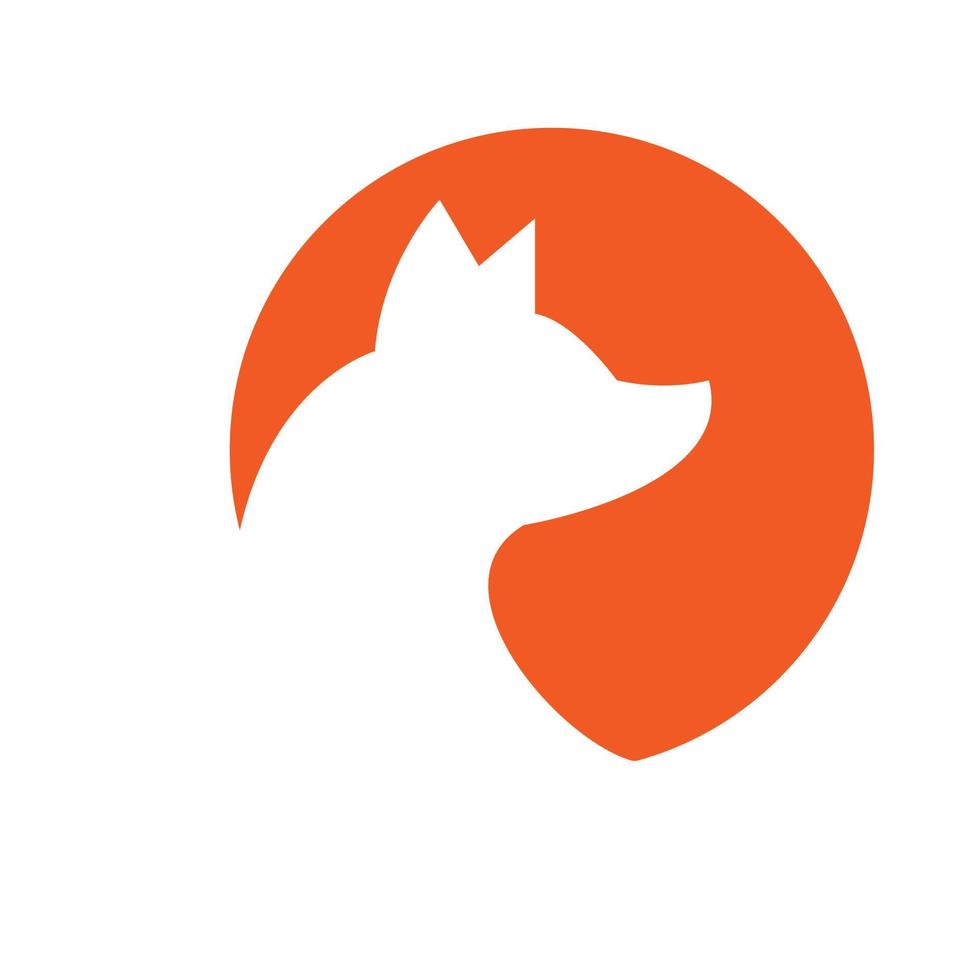 fox head with orange background icon vector