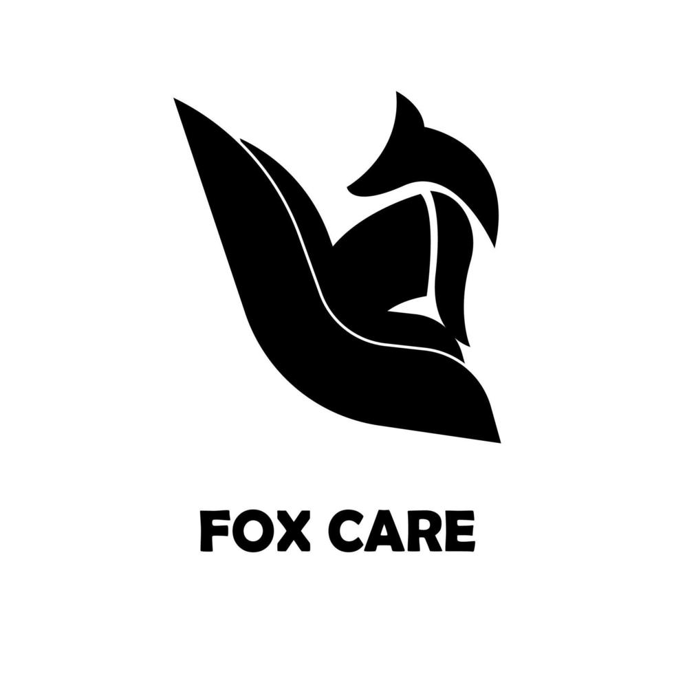 black fox logo icon vector