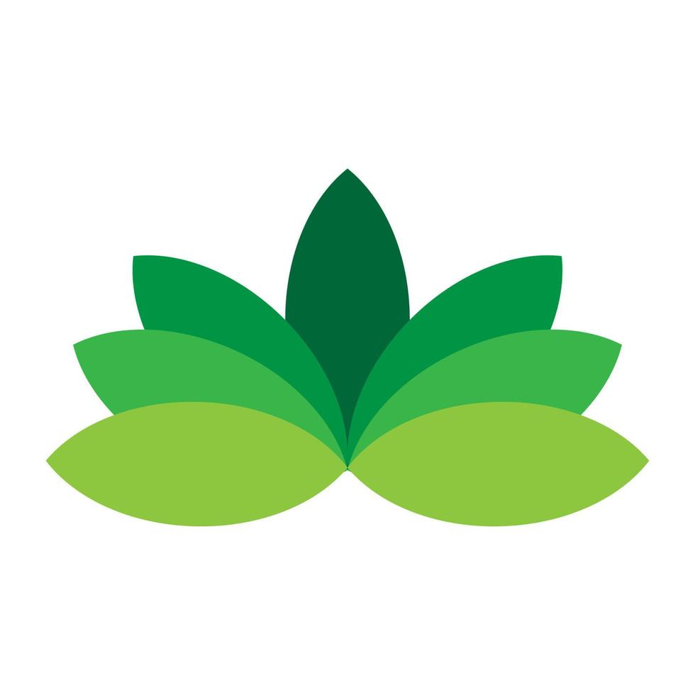 logotipo de icono de flor de loto verde vector