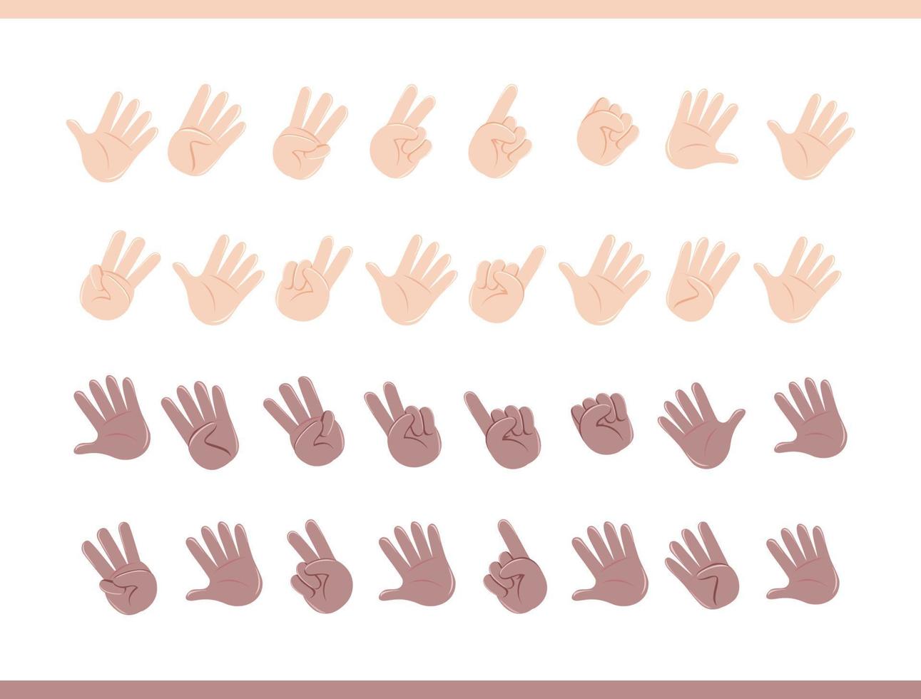 Human Hand Number Gesture Illustration vector