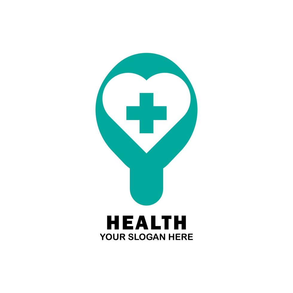 light bulb and health symbol icon logo vector