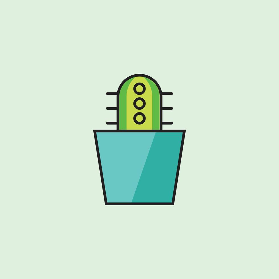 vector illustration of a cactus in a pot