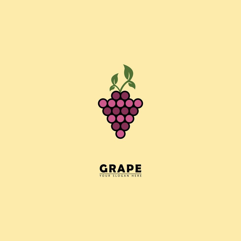 vector, fruta, uvas, logotipo, icono vector