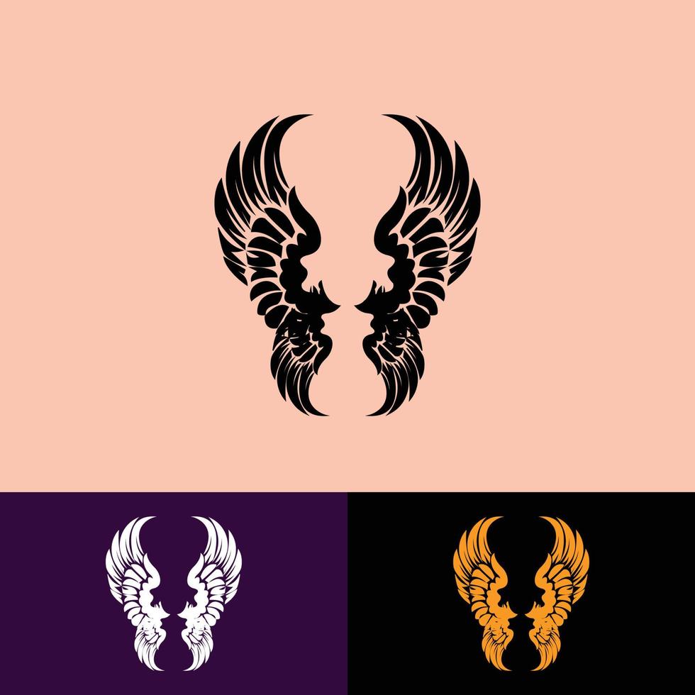 Elegant two wings logo vector