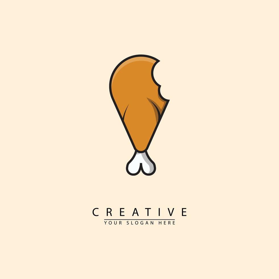 vector chicken thigh logo icon