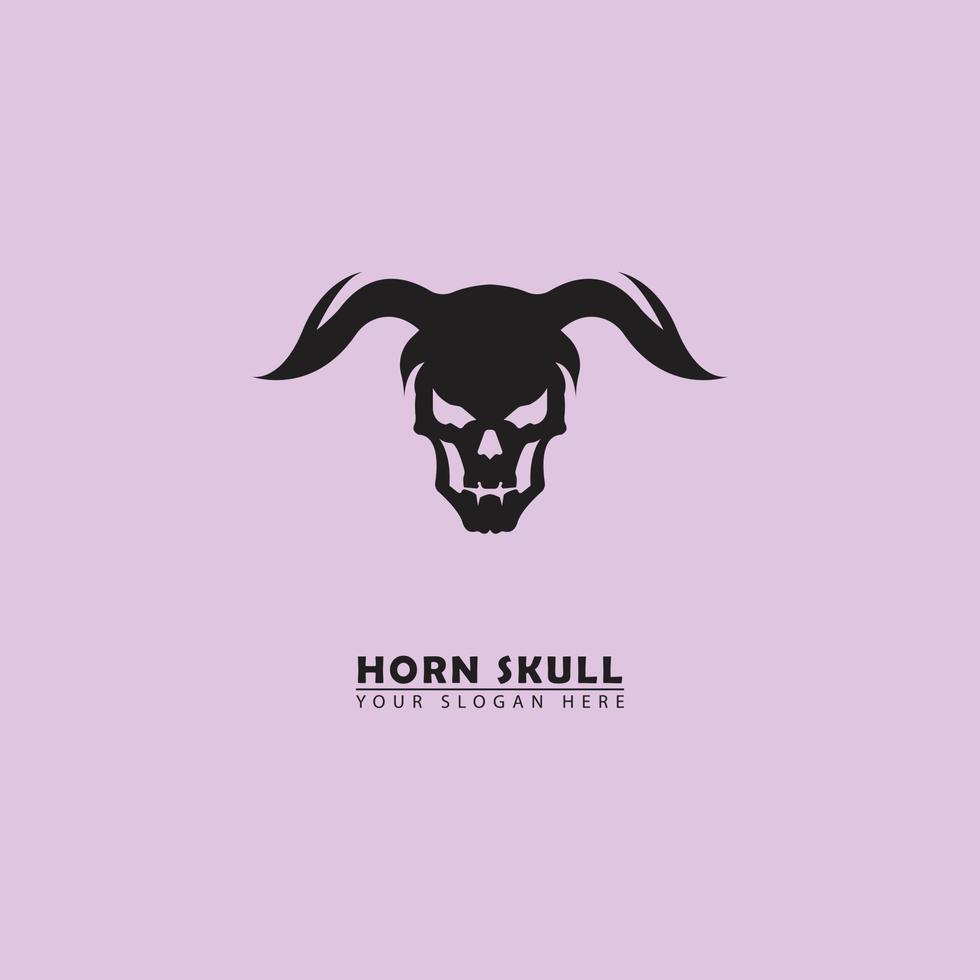 abstract horned skull vector logo icon