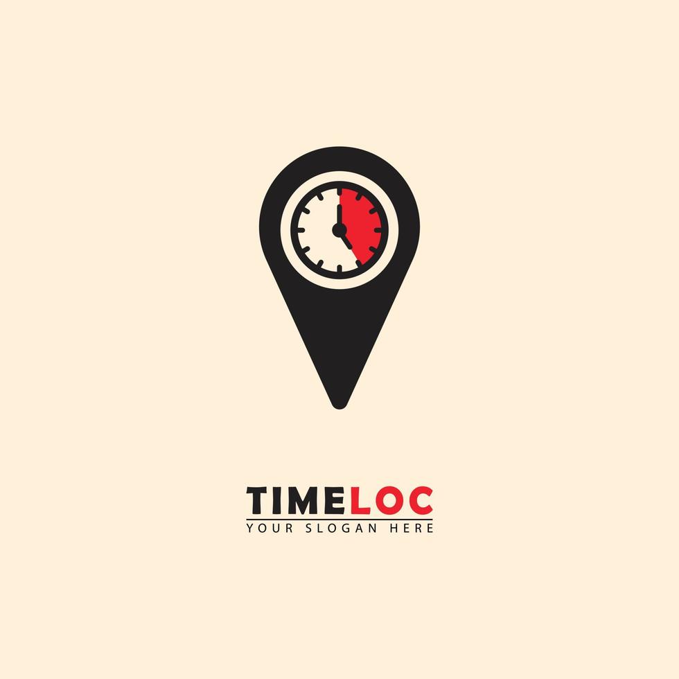 logotipo de icono de vector de ubicación de tiempo