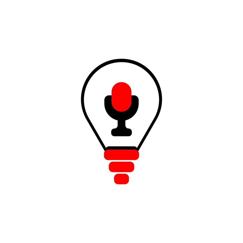 loudspeaker in a light bulb icon logo vector