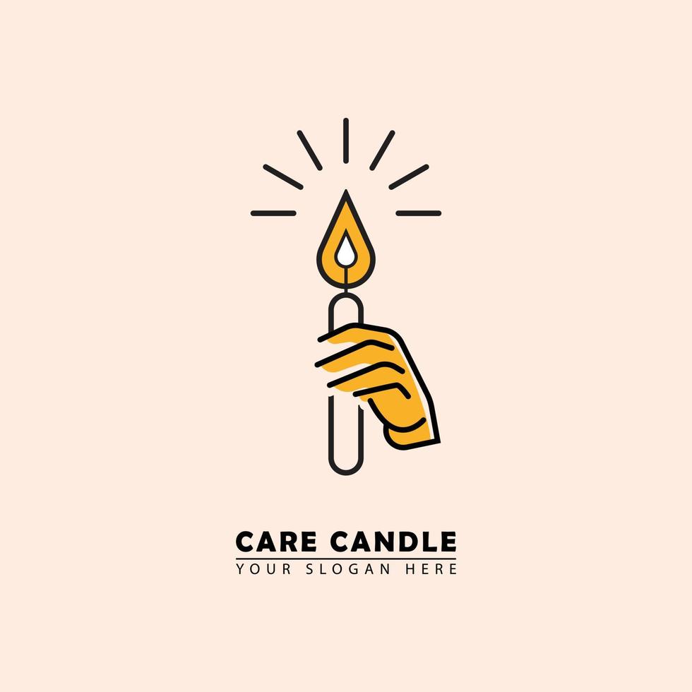 vector candle care logo icon