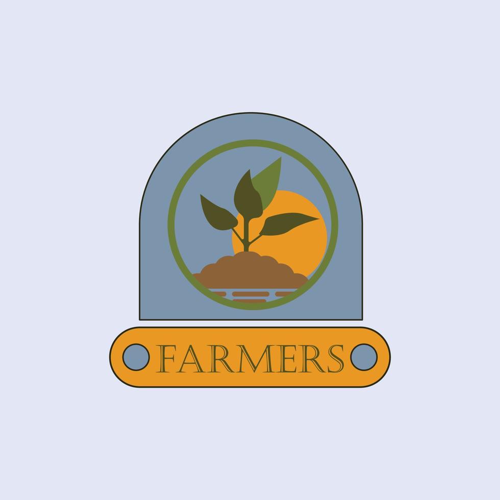 vector de logotipo de jardín de granja