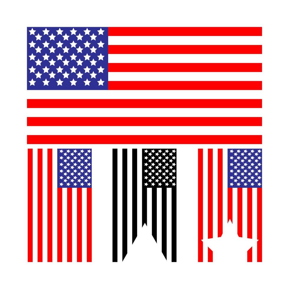 illustration of simple flag set design icon vector