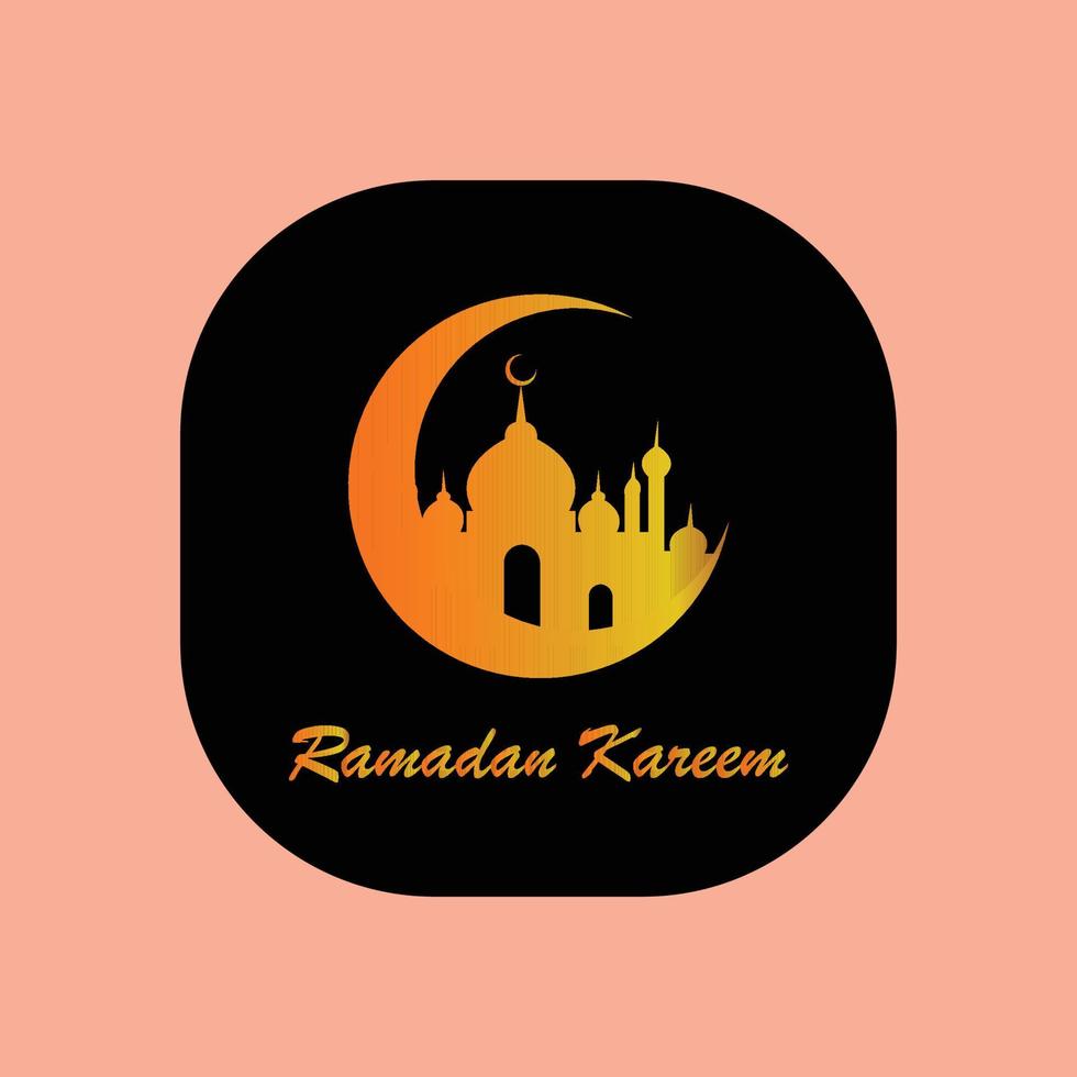 logotipo de ramadán de la mezquita dorada vector