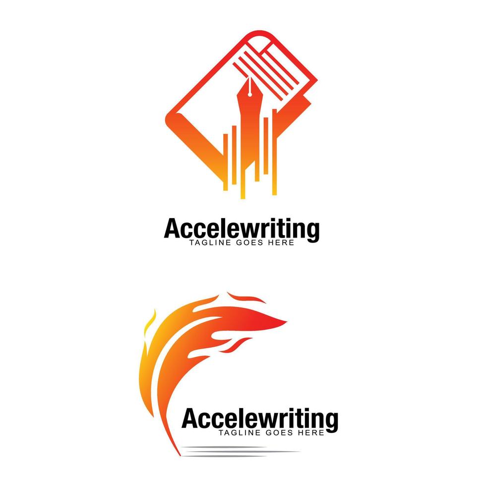 Accelewriting logo concept or icons vector