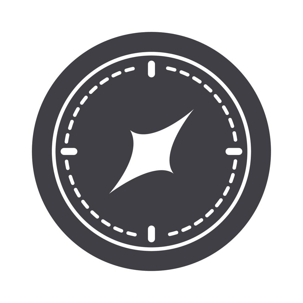compass rose navigation orientation equipment silhouette design icon vector