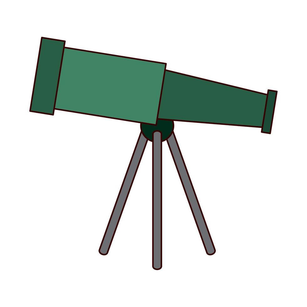telescope observatory astronomy equipment line and fill style icon vector