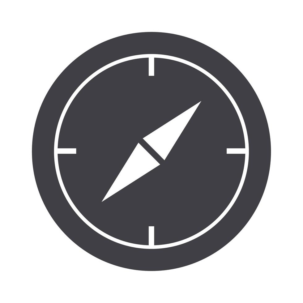 compass rose navigation cartography equipment silhouette design icon vector