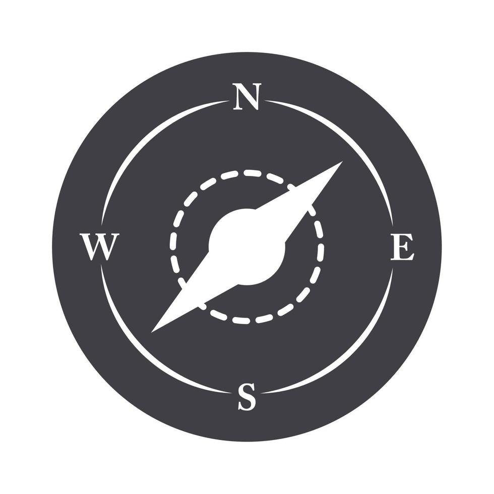 compass rose navigation cartography route equipment silhouette design icon vector