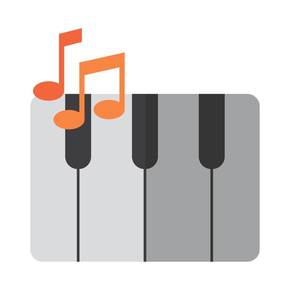 keyboard piano musical instrument flat icon with shadow vector