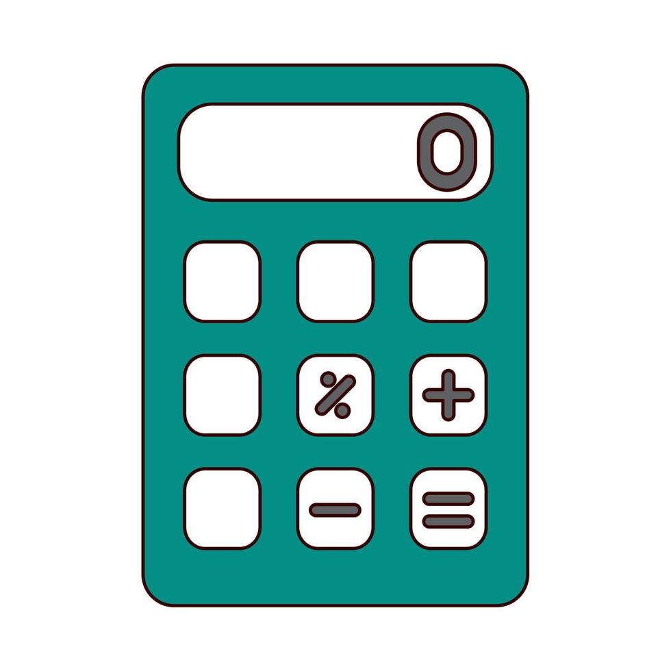 school education maths calculator financial line and fill style icon vector