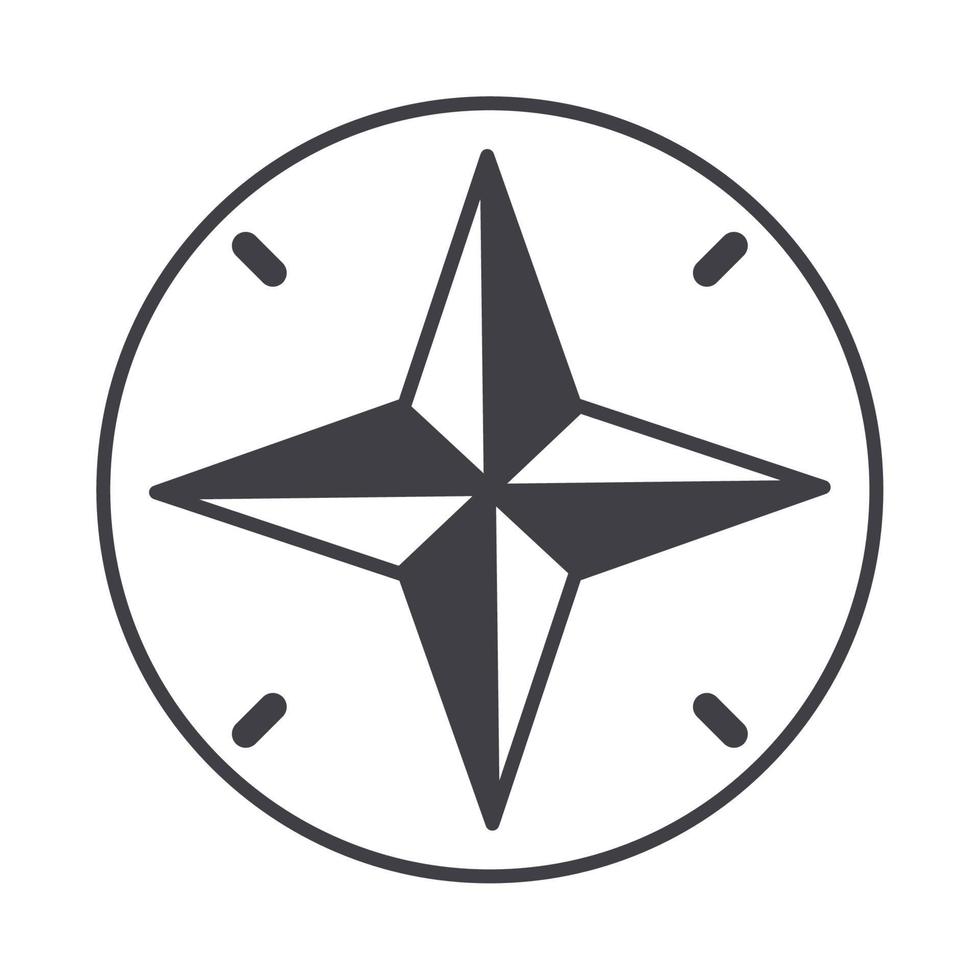 navigational compass cartography equipment line design icon vector